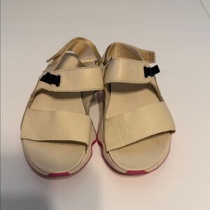 Sorel Cream Kids Sandals with Pink Soles